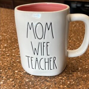 Rae Dunn Rare MOM WIFE TEACHER MUG